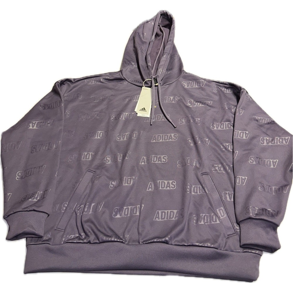 EMBOSSED MONOGRAM FLEECE‎ HOODIE Women's Size M NWT Purple All Over Print